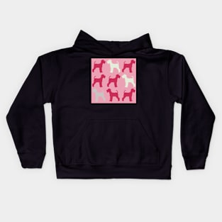 Pink Miniature Schnauzer Dog Pattern Kids Hoodie